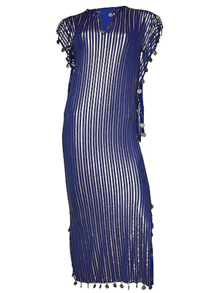 Oriental Jalabeeh Nancy Lycra Suit blue X gold - Image 2